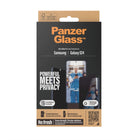 PanzerGlass - Protecteur d'écran de confidentialité pour Samsung Galaxy S24 - Noir-Repousse l'huile et l'eau, réduisant les traces d'empreintes digitales ainsi que la saleté, gel désinfectant et lotion pour les mains