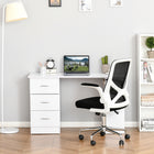 HOMCOM - Bureau d'ordinateur avec rangement - 47,25 po L x 19,25 po l x 28,25 po H - blanc-Trois tiroirs et trois étagères ouvertes pour le rangement et l’organisation 