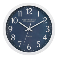 Monarch Specialties - 9116 Horloge Murale Rond de 12" - Visage Bleu/Cadre Blanc-Rehaussez la décoration de votre intérieur avec cette horloge murale ronde de 12 pouces, dotée d'un cadran bleu élégant et d'un cadre blanc saisissant, parfaite pour tout espace contemporain