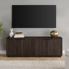 Hudson&Canal - Meuble TV Mansfield pour téléviseurs jusqu'à 78" - Alder Brown-Fabriqué à partir de matériaux robustes en MDF et PVC dans une finition brun aulne fabriquée à la main