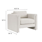 Modway - Visible Tissu Boucle Fauteuil - Ivoire-Tissu boucle Tissu Rembourrage