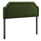 Modway - Magnolia Taille Velvet Performance Résistant aux Taches Tête de lit Queen size - Vert mousse-Rembourrage en cuir végane