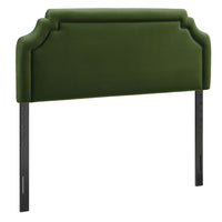 Modway - Magnolia Taille Velvet Performance Résistant aux Taches Tête de lit Queen size - Vert mousse-Rembourrage en cuir végane