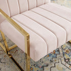 Modway - Inspire Chenal Touffé Performance Velvet Fauteuil - Rose-Tissu polyester résistant aux taches