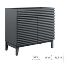 Modway - Render 36" Armoire à coiffeuse de salle de bain - Gris-Stratifié lisse