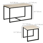 HOMCOM - Table basse gigogne pour salon - bois naturel - Paquet de 3-Facile à nettoyer, il suffit d'essuyer avec un chiffon humide