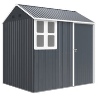 Outsunny - remise de jardin extérieure 7 pi x 5,5 pi avec porte verrouillable-Une surface intérieure de 36 pi² (3,3 ㎡) offre un excellent espace de rangement
