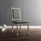 Modway - Court Vintage français Tissu rembourré Fauteuil d’appoint de salle à manger - Gris naturel-Rembourrage en tissu polyester
