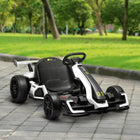 Aosom - Kart à batterie 24 V pour enfants avec siège réglable - Blanc-Siège réglable avec trois niveaux et une plage de 20,75" à 26,5" pour accueillir les enfants en pleine croissance 