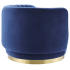 Modway - Embrace Touffe Performance Velvet Chaise pivotante - Marine d’or-Socle pivotant en métal doré