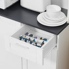 HOMCOM - Armoire de cuisine avec étagère réglable et tiroir - blanc brillant-Couleur : blanc brillant 