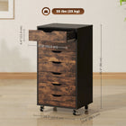 Vinsetto - Armoire de classement mobile Letter/A4 avec tiroirs - brun rustique-Conception anti-basculement pour garantir qu'il ne tombera pas 
