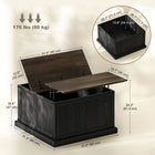HOMCOM - Table basse à plateau relevable avec station de charge et rangement - noir-Un grand espace de rangement caché dissimule soigneusement couvertures, livres et autres objets encombrants