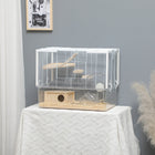 PawHut - Cage pour Hamsters et Gerbilles - Blanc-La structure en fil d'acier évite les pincements