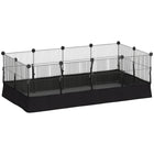 PawHut - Parc de jeu 12 panneaux pour cochons d’Inde et lapins avec porte-Comprend une doublure amovible 600D qui est imperméable et facile à nettoyer 