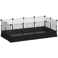 PawHut - Parc de jeu 12 panneaux pour cochons d’Inde et lapins avec porte-Comprend une doublure amovible 600D qui est imperméable et facile à nettoyer 