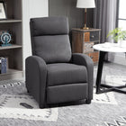 HOMCOM - Fauteuil inclinable à dossier poussé avec siège rembourré pour home cinéma - gris foncé-Idéal pour des activités telles que lire un livre, regarder la télévision ou faire une sieste 