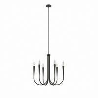 Modway - Penrose 6-Lumière Lustre - Noir-Lustre moderne à 6 lumières