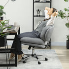 HOMCOM - Chaise de bureau sans accoudoirs avec siège rembourré et fonction d’inclinaison - gris-La fonction d’inclinaison permet un doux balancement avant/arrière pour plus de confort