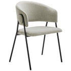 Modway - Nella Rembourré Chenille à bruyère Chaises de salle à manger Ensemble de 2 - Noir taupe-Goupilles de pied protectrices
