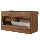 Modway - Render Support mural de 36" Armoire de toilette de salle de bain (lavabo non inclus) - Noyer blanc-Bassin d’évier et installations non inclus