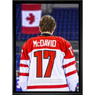 Connor McDavid 20x29 Team Canada White-V Back View - Toile encadree - 22" x 31"-Impression sur toile de qualité supérieure avec bordures enveloppées