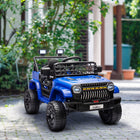 Qaba - Voiture camion pour enfants 12V avec télécommande, portes ouvrables - bleu-La télécommande propose trois vitesses, avec option de conduite autonome pour les enfants
