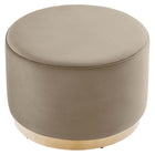 Modway - Tilden Grand velours rond de performance de 23" Rembourré Ottoman - Taupe Natural-Arrivée entièrement assemblée