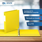 Davis Group Super économie, Reliure à anneaux ronds 1 po, paquet de 6 – Jaune-Polypropylène sans PVC