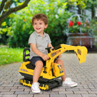 Qaba - Excavatrice à pédales pour enfants avec pelle - jaune-Hauteur du siège : 8,75 po 