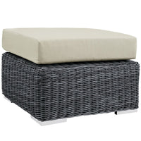 Modway - Summon Terrasse extérieure Ottoman Sunbrella in Toile Beige Ancienne-Tissu Sunbrella durable
