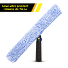 Gritt Commercial - Lave-vitres pivotant robuste de 14 po - Usage commercial-La housse en microfibre absorbante se lave facilement en machine