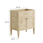 Modway - Elysian 30" Armoire de toilette de salle de bain (lavabo non inclus) - Bourgogne-Charnières de cuisine dissimulées