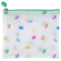Merangue - Sachet plat givré - Macarons-Pochette à crayons givrée