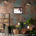 Nathan MacKinnon Colorado Avalanche Shooting sur toile - Toile encadree - 31" x 22"-Sous licence officielle de la LNH et de l'AJLNH