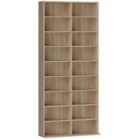 HOMCOM - étagère à DVD - bois naturel-Peut contenir jusqu'à 640 CD/360 DVD. Peut également servir pour des livres, d'autres médias ou des objets de décoration