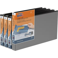 QuickFit Reliure View robuste, format légal, 8,5 po x 14 po, orientation paysage, 1 po, anneaux ronds, noir, paquet de 4-3 Reliure À Anneaux