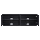 Hudson&Canal - Meuble TV Ormond pour téléviseurs jusqu'à 75" - Grain noir-Nettoyer avec un chiffon doux et sec, sans produits chimiques agressifs ni produits de nettoyage abrasifs
