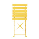 Lausaint - Ensemble de bistro pliable trois pièces - Jaune-Conception bien pensée : la table et les chaises d’extérieur sont munies de pieds en plastique pour protéger le sol des rayures et réduire le bruit. Un simple coup de chiffon humide suffit généralement pour les nettoyer.