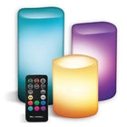Bell+Howell - Bougies sans flamme multicoloures Candle Brights à piles avec télécommande - Paquet de 3-Bougies led Bell+Howell candle brights: bougies led sans flamme multi couleurs pour déco maison, centres de table, chambre, salle de bain