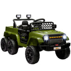 Qaba - Voiture RC électrique pour enfants 12V 7A avec commutateur 4WD/2WD - vert-Les quatre moteurs 12V permettent une transition fluide entre la transmission 4x4 et 2x2 
