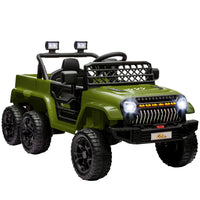 Qaba - Voiture RC électrique pour enfants 12V 7A avec commutateur 4WD/2WD - vert-Les quatre moteurs 12V permettent une transition fluide entre la transmission 4x4 et 2x2 