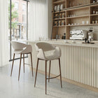 Zuo - Limay Tabouret de bar - Beige/Noyer-Assemblage requis