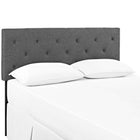 Modway - Terisa Tissu rembourré Tête de lit King, Gris-Cadre en bois massif