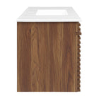 Modway - Render Fixation murale de 48" Vanette de salle de bain - Blanc noyer-Bassin d’évier en céramique