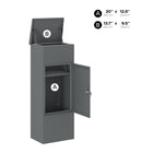 Ceha Canada - Boîte à colis format moyen - 16 po l x 12 po P x 41 po H - Gris basalte-5