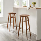 Modway - Saville Dos sans dos Tabourets de bar - Noyer - Ensemble de 2-Conception sans dos