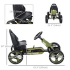Aosom - Voiture à pédales avec siège réglable et frein à main - vert-Structure solide en acier et en plastique supportant jusqu’à 77 lb (35 kg) 