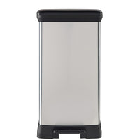 Curver - Deco Poubelle - 50 L - Noir/Argent-Argent et noir