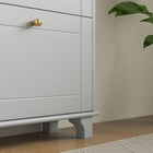 HOMCOM - Armoire à chaussures moderne avec 3 tiroirs basculants pour 12 paires - gris-Fabriqué en MDF peint et panneaux de particules pour plus de durabilité 